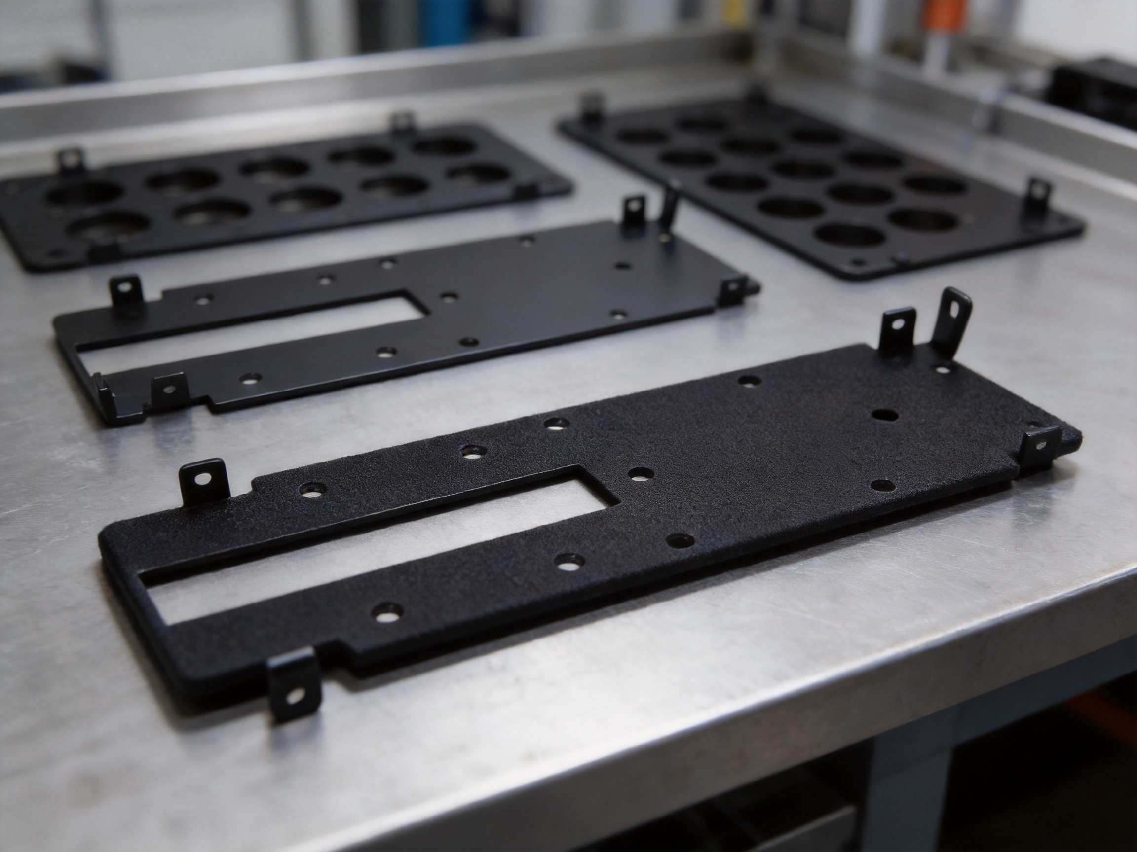 Black Stamped Parts with Connectors for Precision Industrial Integration
