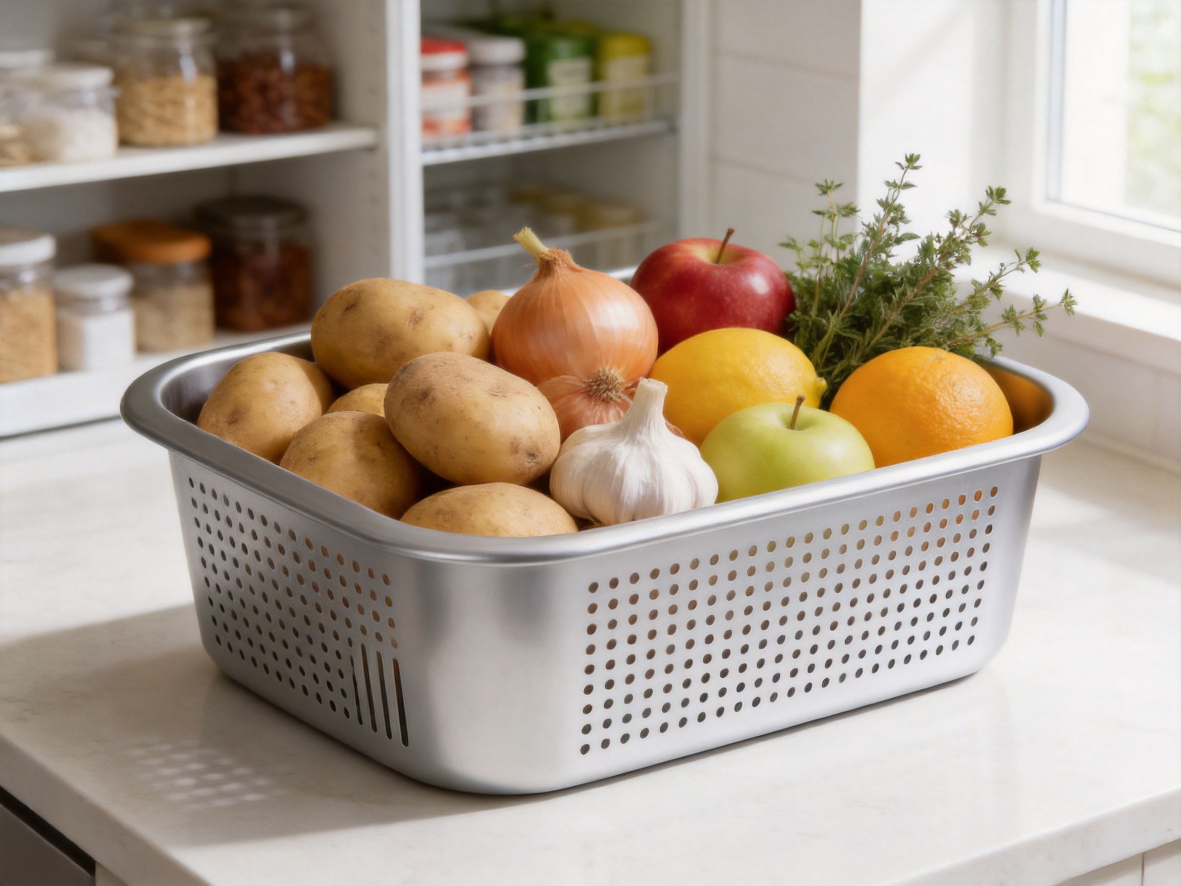 Perforated Kitchen Container for Fresher, Cleaner, and More Organized Storage