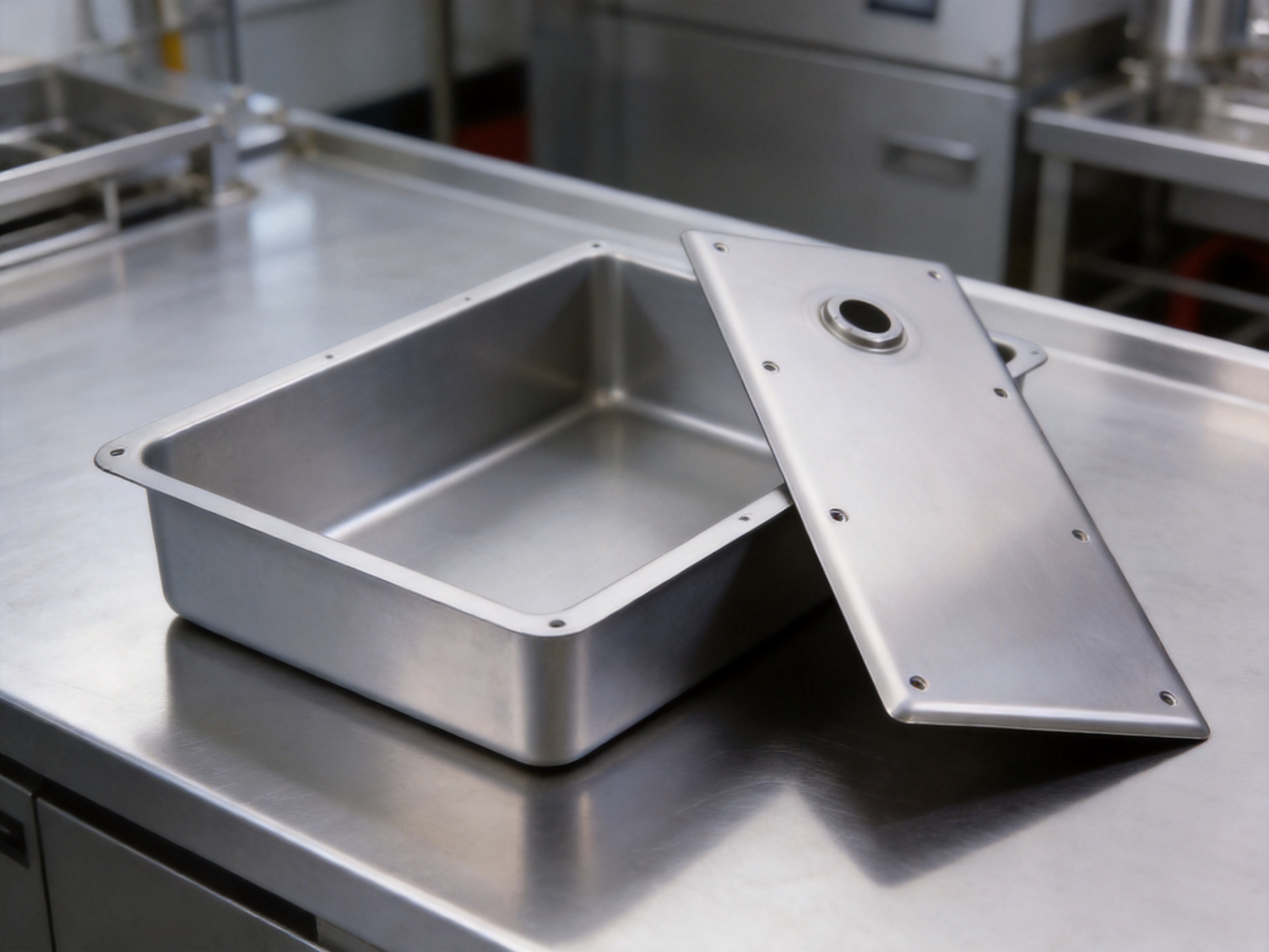 Deep-Drawn Rectangular Container with Lid for Hygienic, Durable Storage