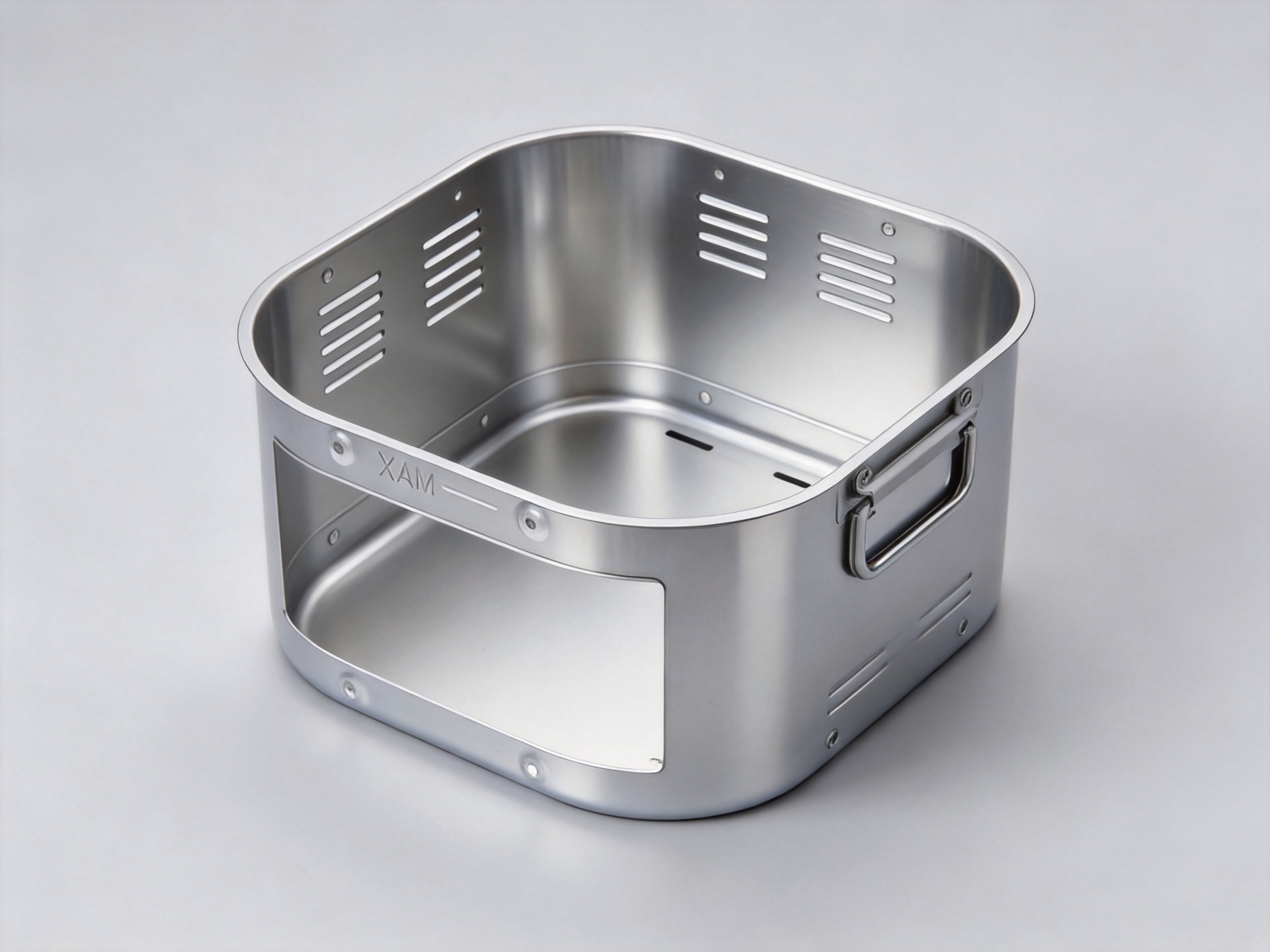 Deep-Drawn Square Containers with Custom Cutouts for Durable Industrial Applications