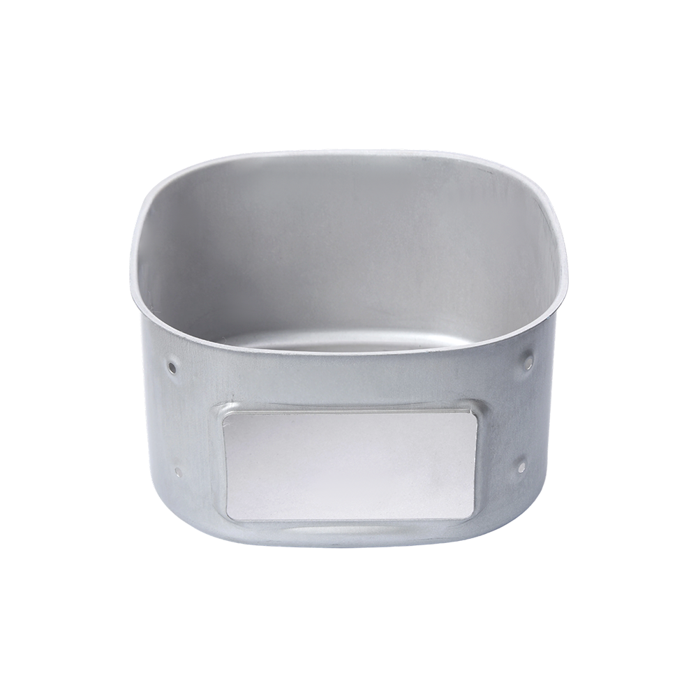 Deep-drawn container with cutouts