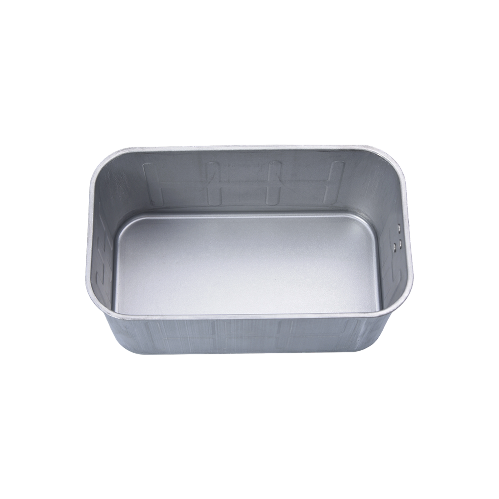 Deep-drawn rectangular container with handle