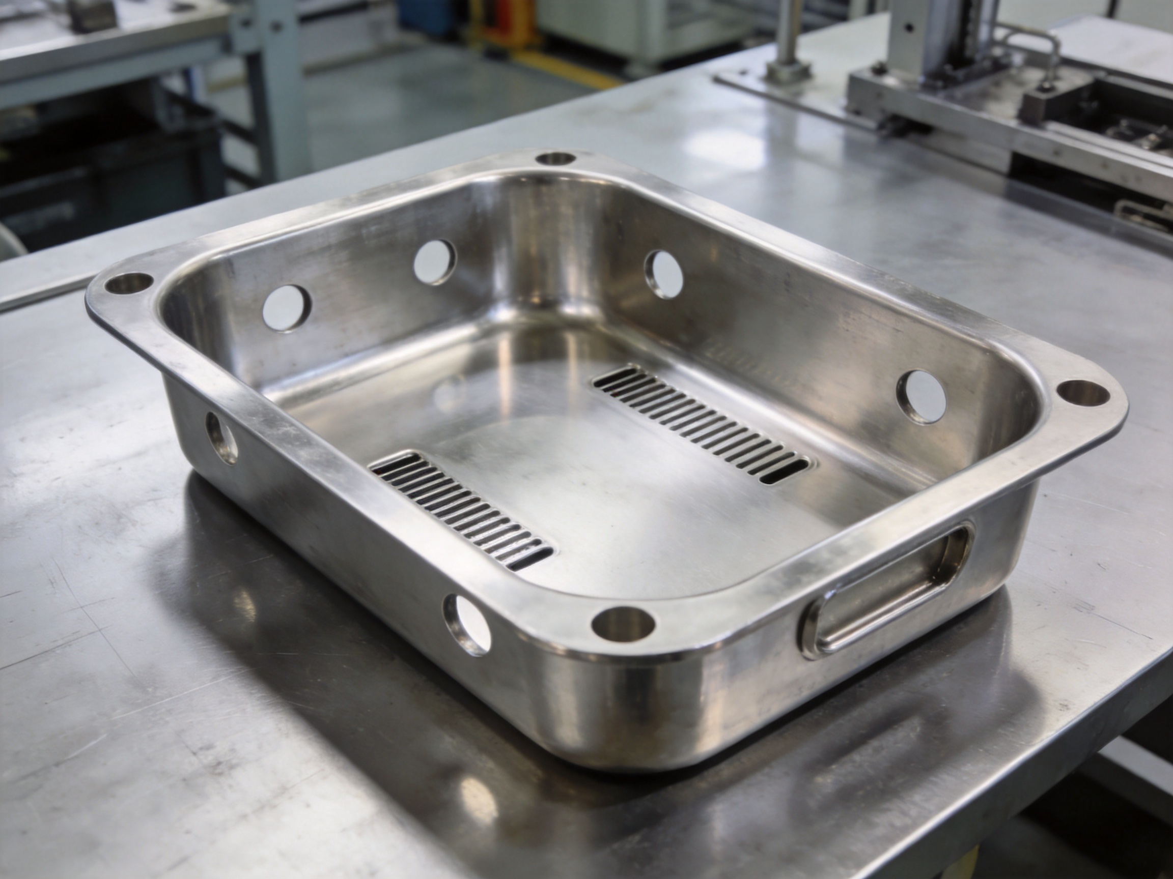Deep-Drawn Container with Cutouts for Precision Industrial Applications