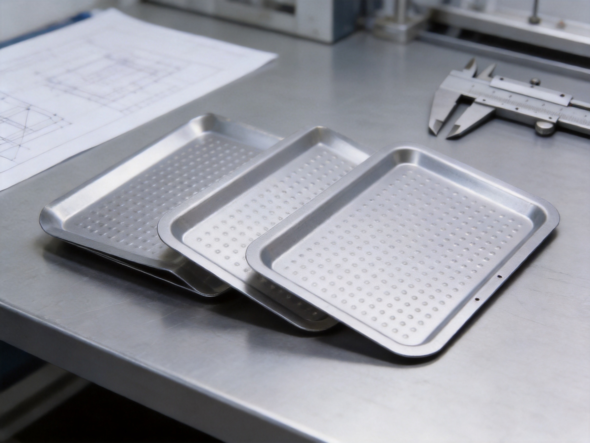 Precision Stamped Parts with a Polka Dot Pattern Base for Functional and Decorative Applications